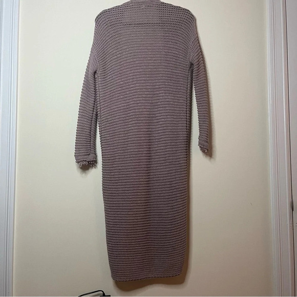 FREE PEOPLE Woodstock Boho Longlined Fringe Knit Pockets Cardigan - Picture 9 of 11